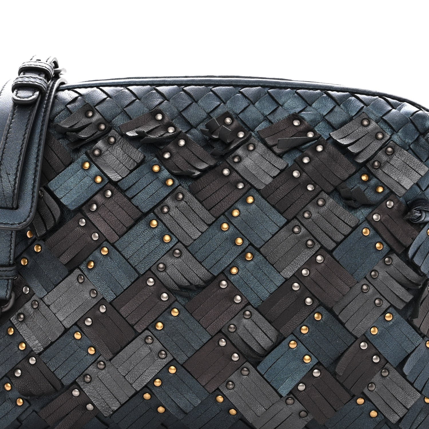 Bottega Veneta Nappa Intrecciato Fringe Studded Nodini Crossbody Messenger Multicolor 7 of 9