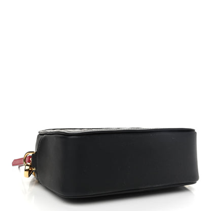 Fendi Vitello Century Bi-Color FF 1974 Embossed Mini Camera Case Maya Black 3 of 8