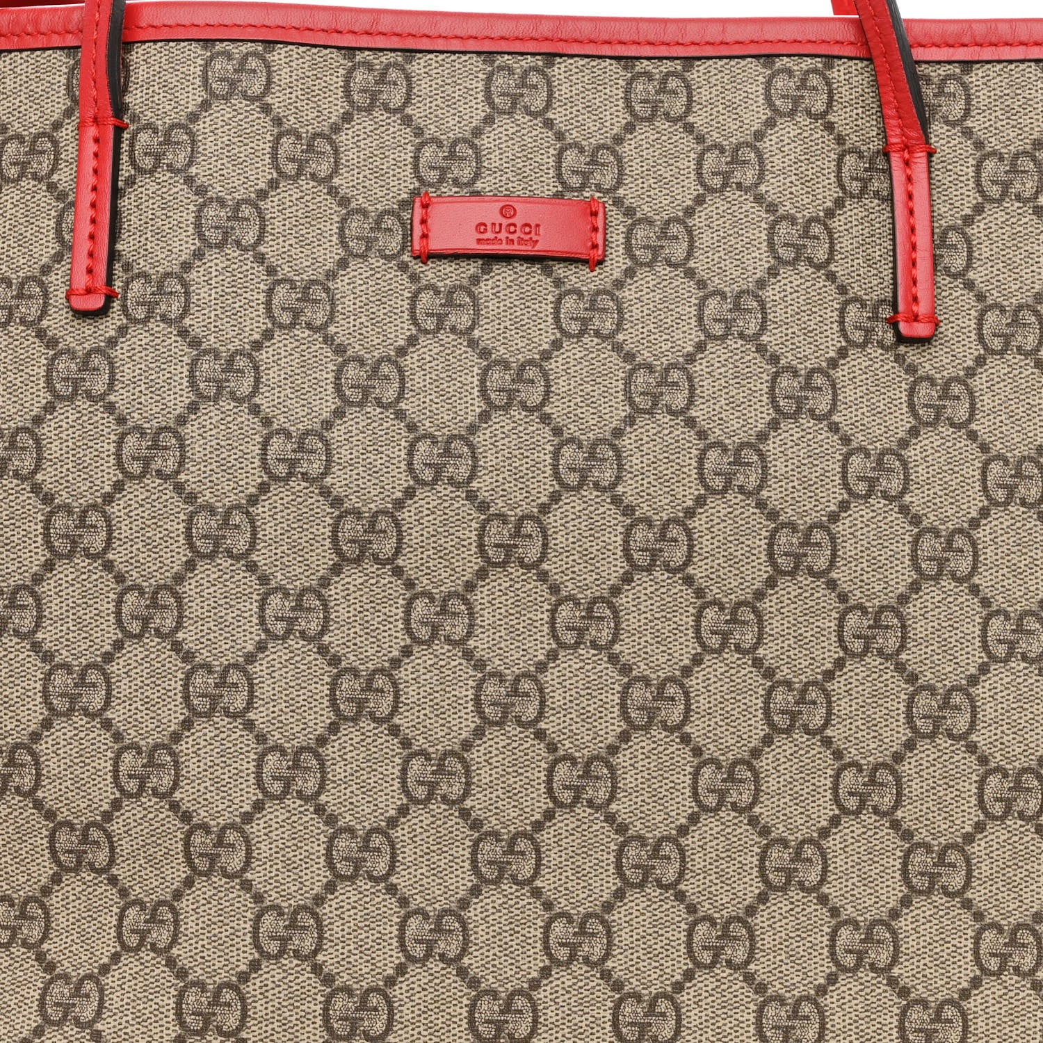 Gucci GG Supreme Monogram Medium Zippered Tote Red 8 of 10