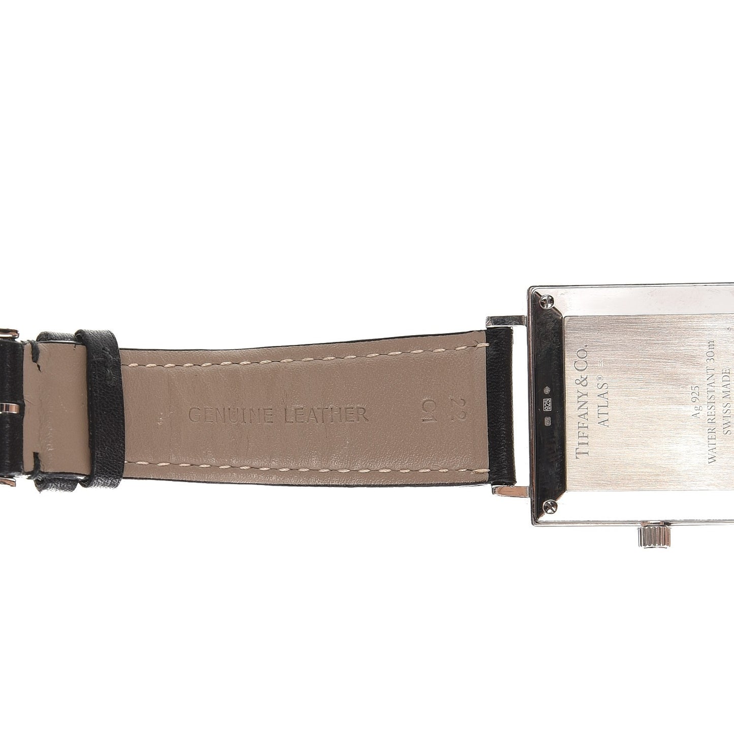 Sterling Silver Calfskin 34mm Atlas Square Automatic Watch