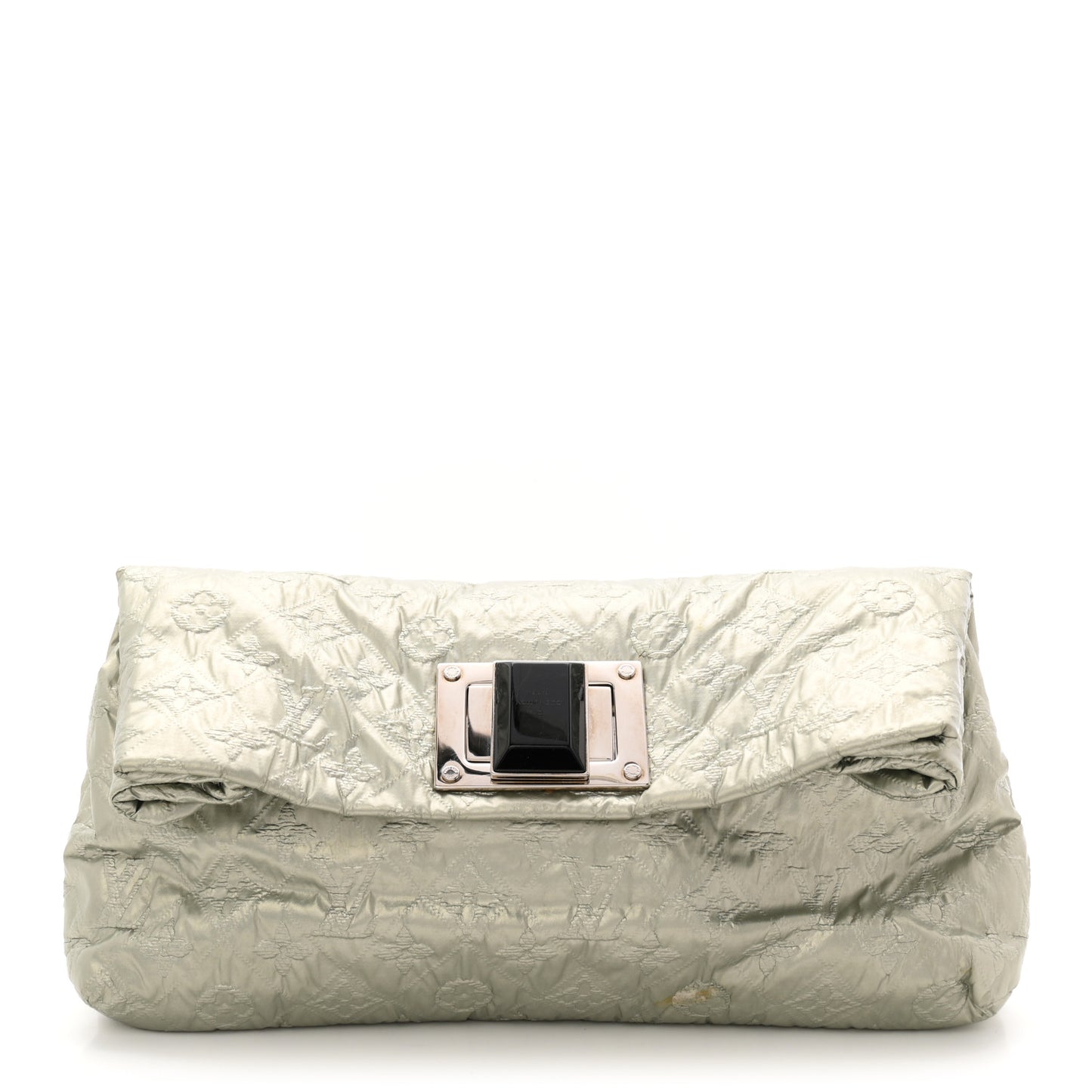 Jacquard Quilted Monogram Altair Clutch Argent