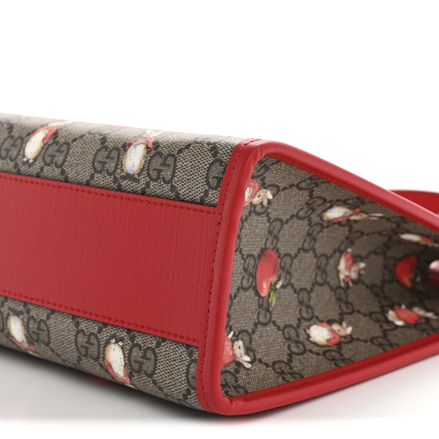 X Peter Rabbit GG Supreme Monogram Rabbit Apple Childrens Tote Beige Ebony Multicolor Bright Hibiscus