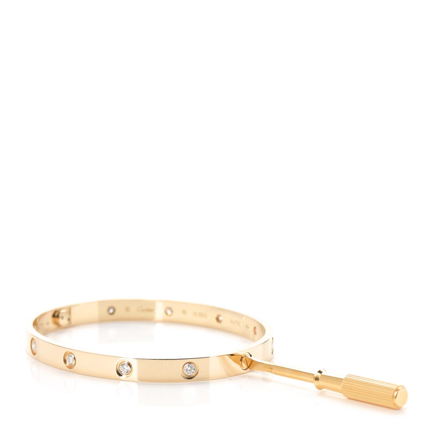 18K Yellow Gold 10 Diamond LOVE Bracelet 19