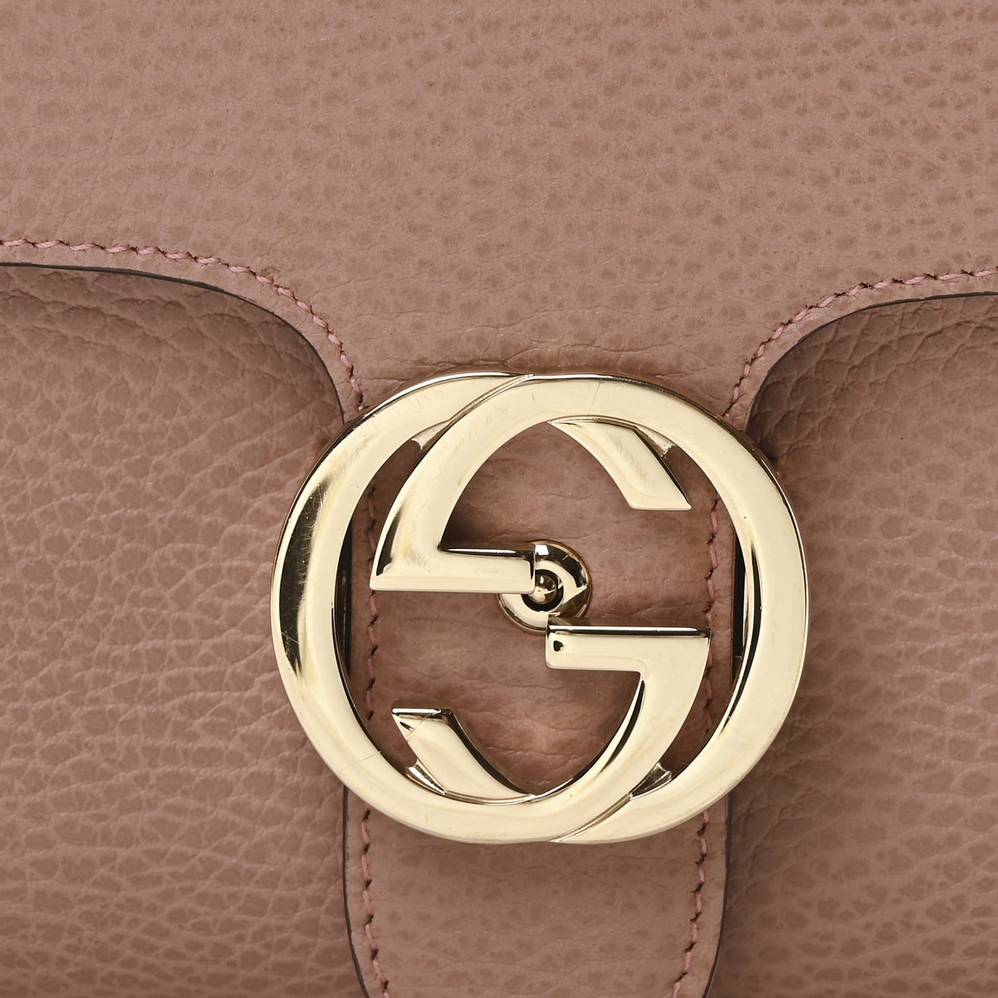 Dollar Calfskin Interlocking G Top Handle Shoulder Bag Soft Pink