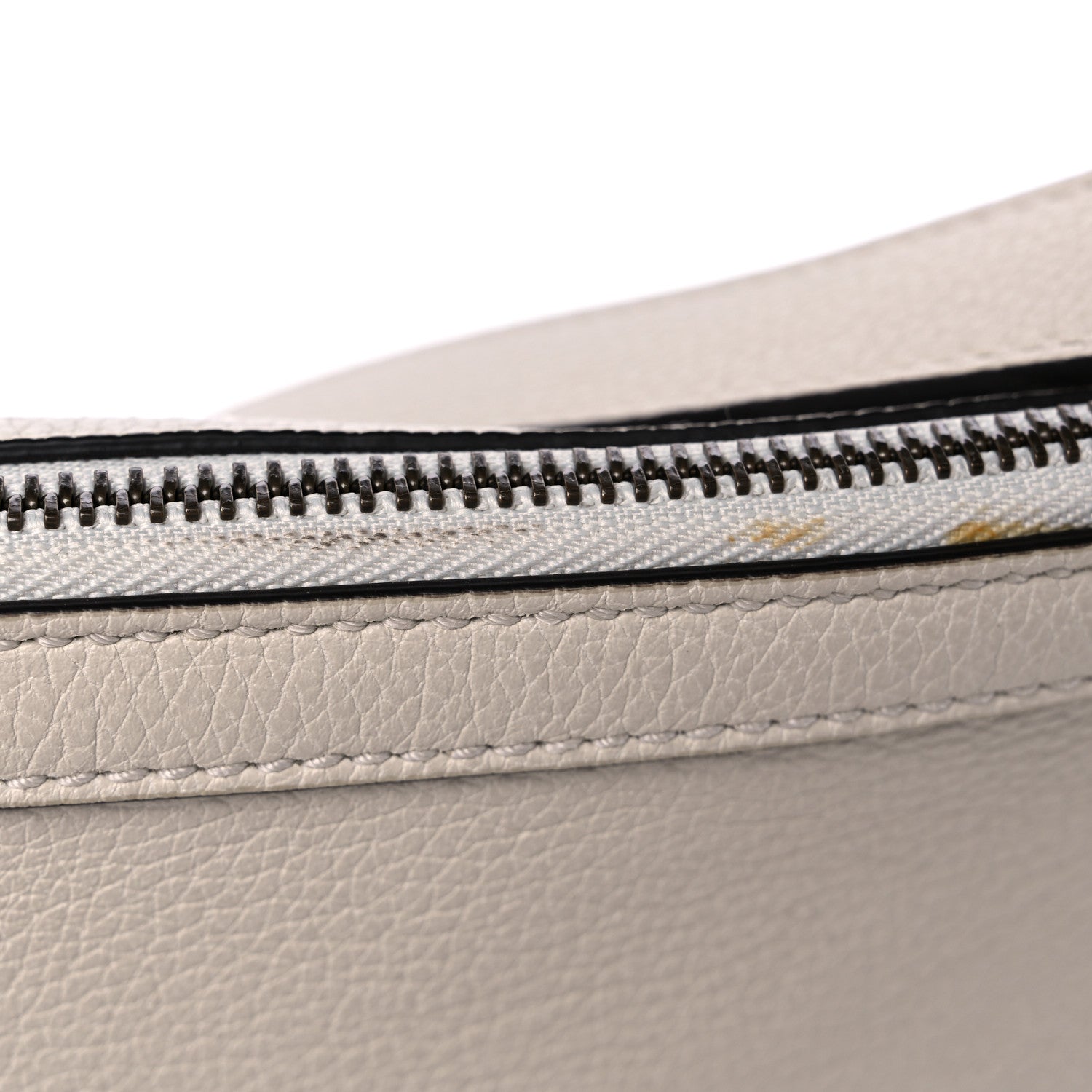 Gucci Grained Calfskin Logo Half Moon Hobo White 11 of 13