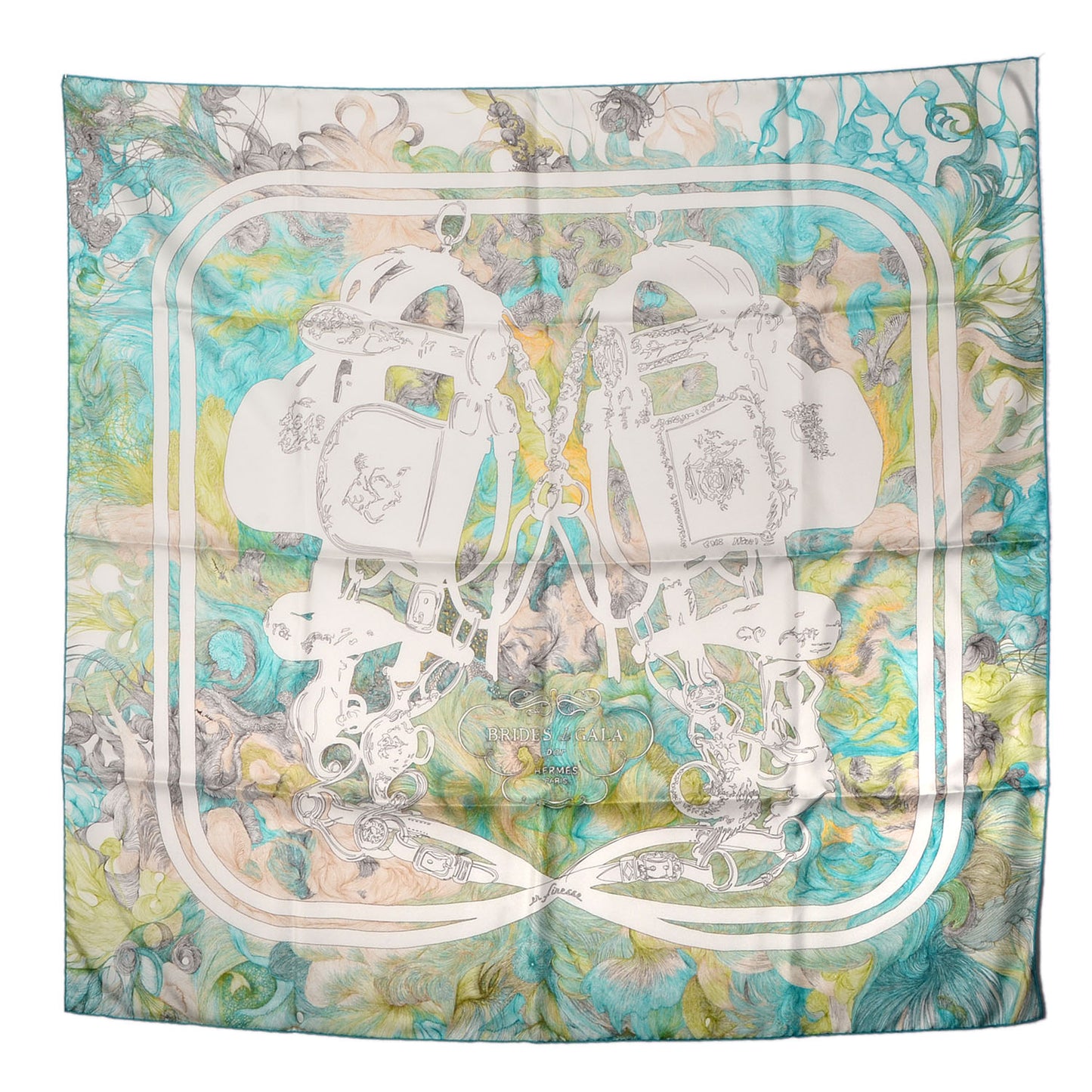 Silk Brides De Gala En Finesse Scarf Aqua Vert