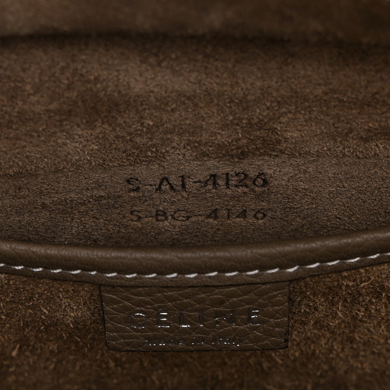 Celine Drummed Calfskin Nano Luggage Souris 7 of 10