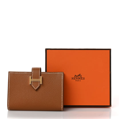 Hermes Epsom Bearn Card Holder Wallet Gold 7 of 7