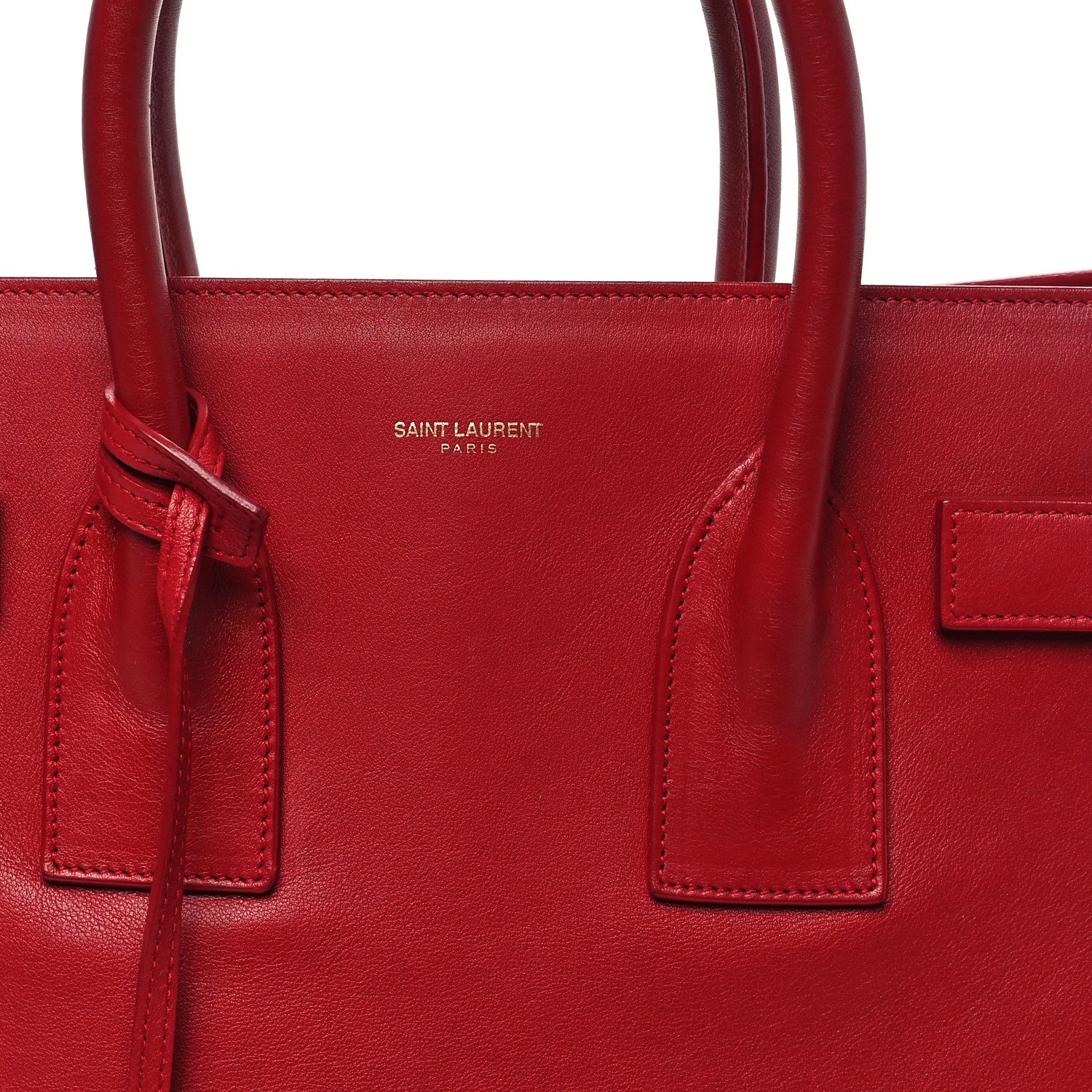 Saint Laurent Calfskin Small Sac De Jour Lipstick Red 8 of 13