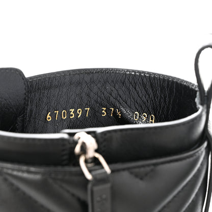 Gucci Flores Calfskin Nappa Matelasse GG 40mm Ankle Boots 37.5 Black 6 of 11
