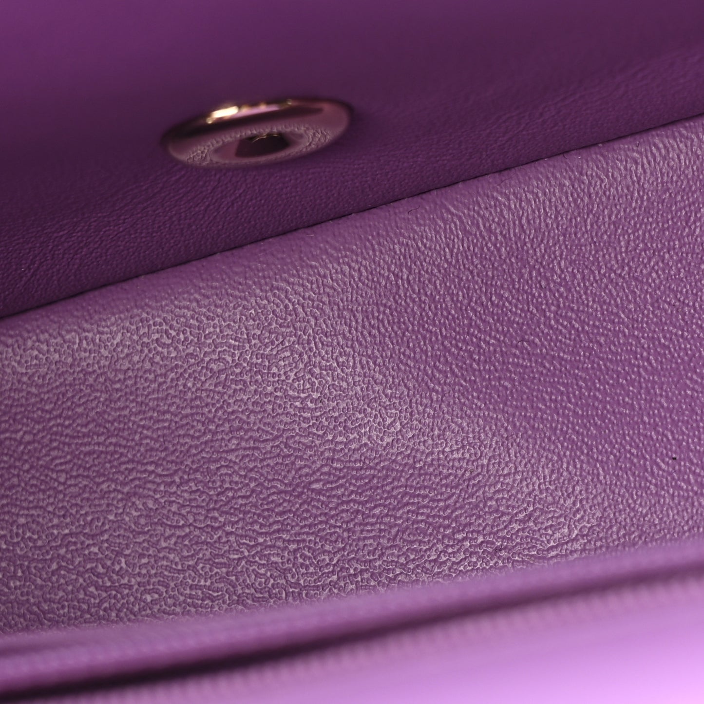 Patent Quilted Mini Rectangular Flap Purple