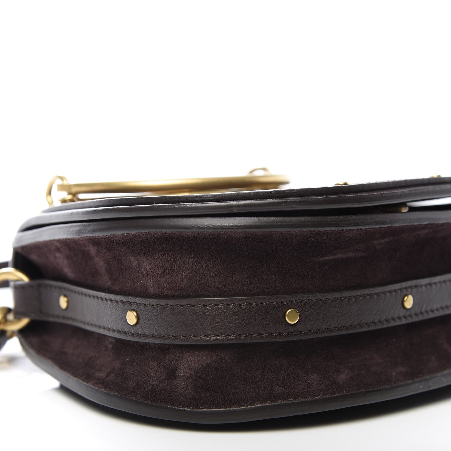 Chloe Calfskin Suede Small Nile Bracelet Bag Carbon Brown 6 of 8