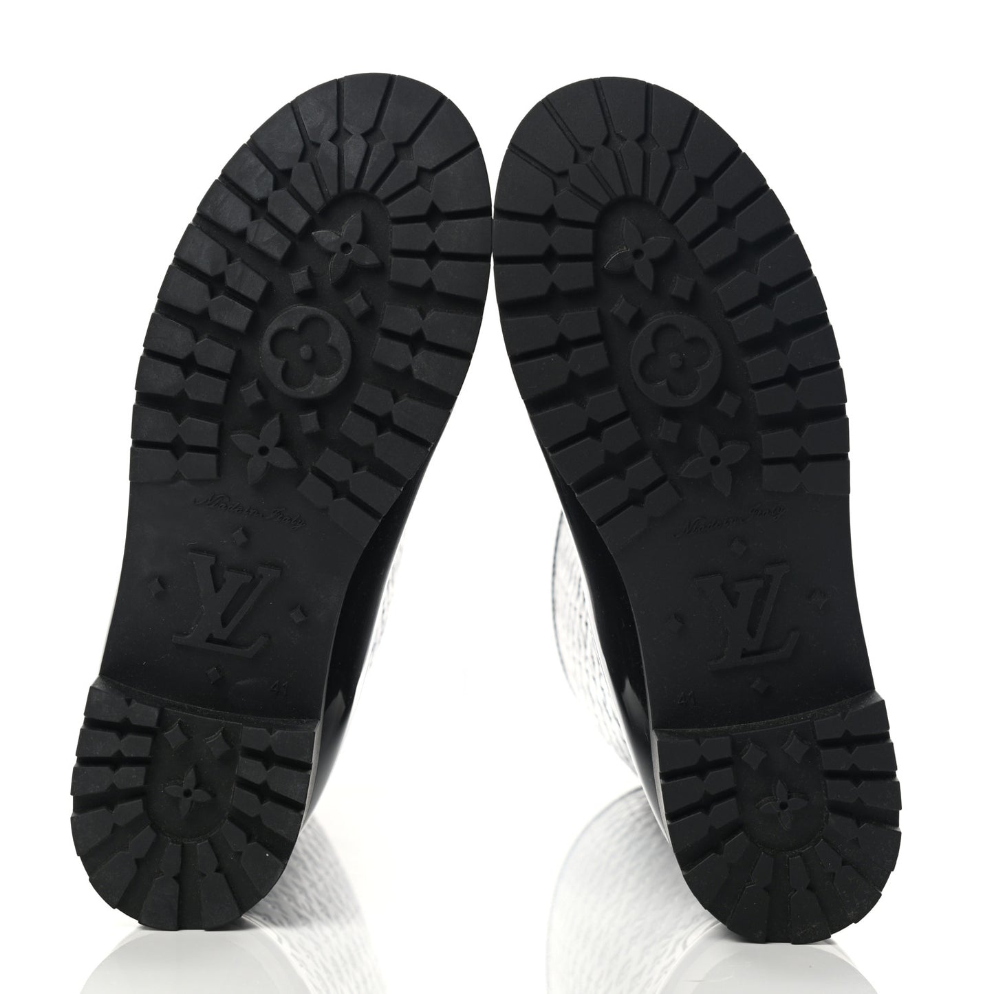 Rubber Embossed Monogram Splash Rain Boots 41 Black