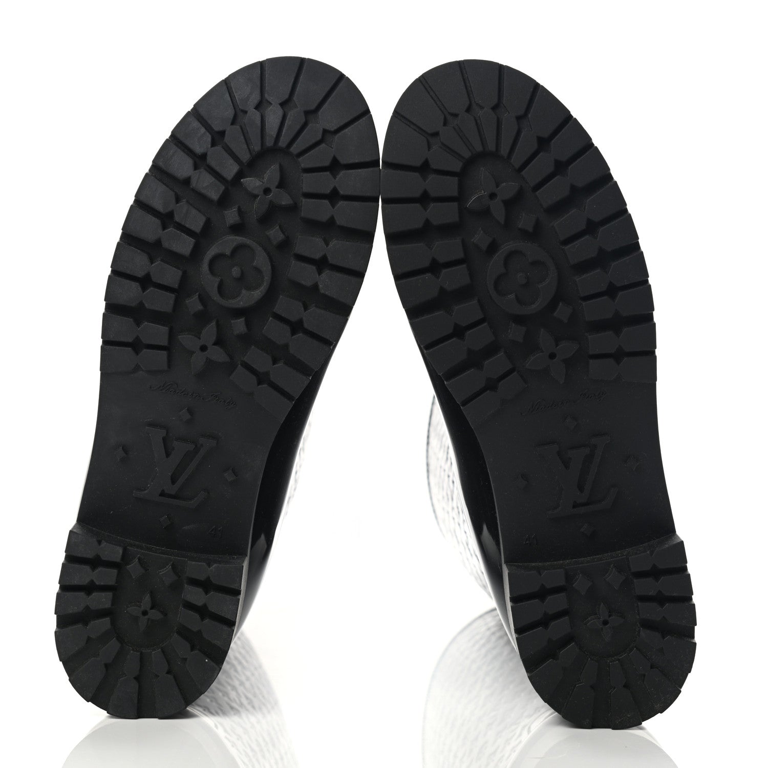 Louis Vuitton Rubber Embossed Monogram Splash Rain Boots 41 Black 5 of 10