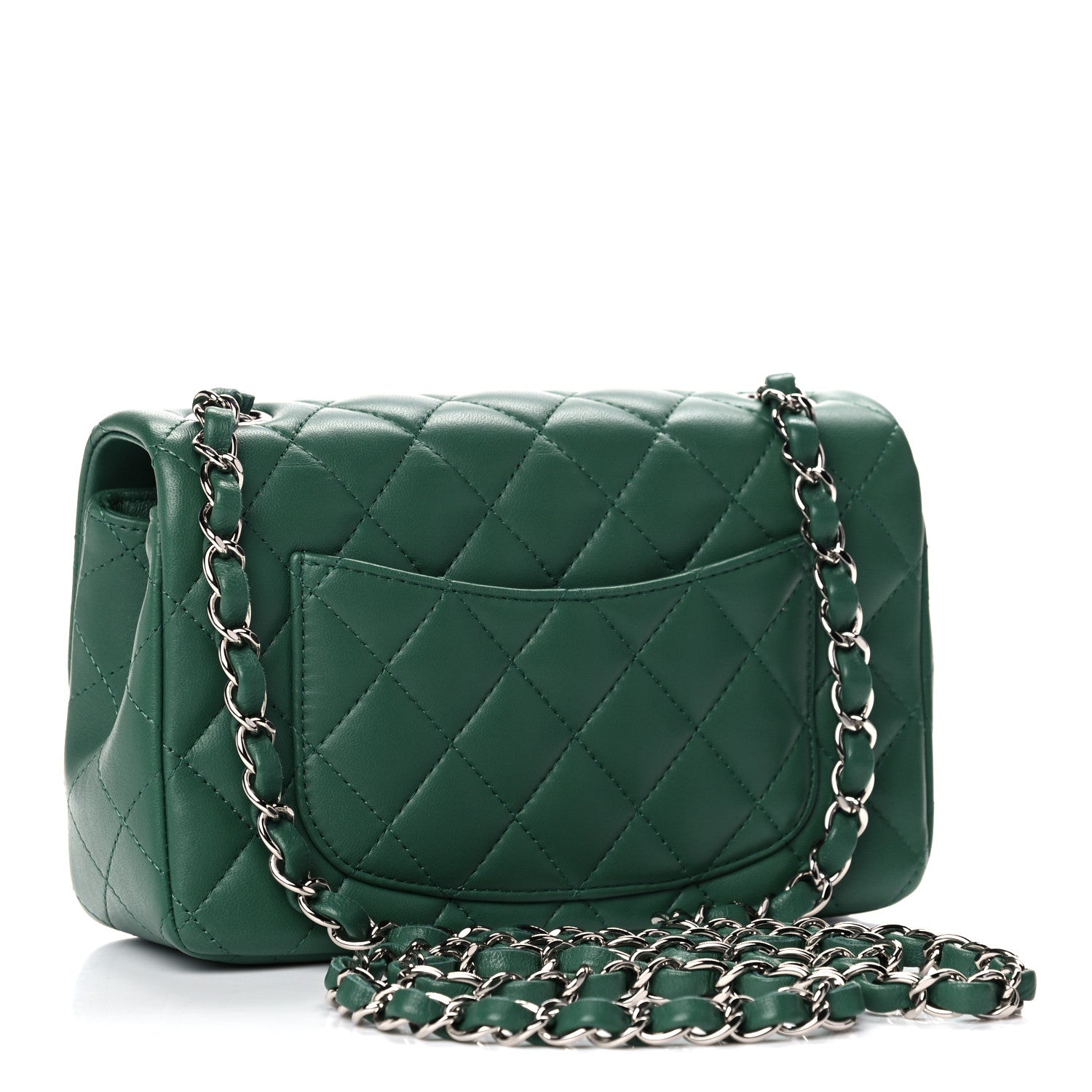 Chanel Lambskin Quilted Mini Rectangular Flap Green 3 of 11