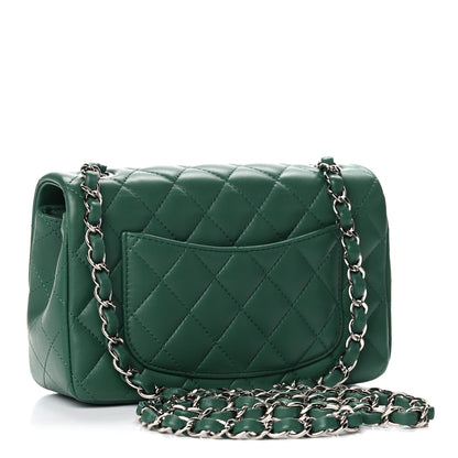 Chanel Lambskin Quilted Mini Rectangular Flap Green 3 of 11