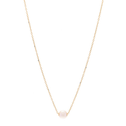 Mikimoto 18K Yellow Gold Akoya Cultured Pearl 7-7.5mm Single Pendant Necklace 1 of 6