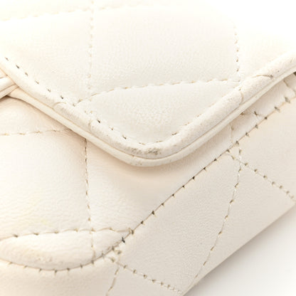 Chanel Lambskin Enamel Quilted Mini Chain Belt Bag White 12 of 19