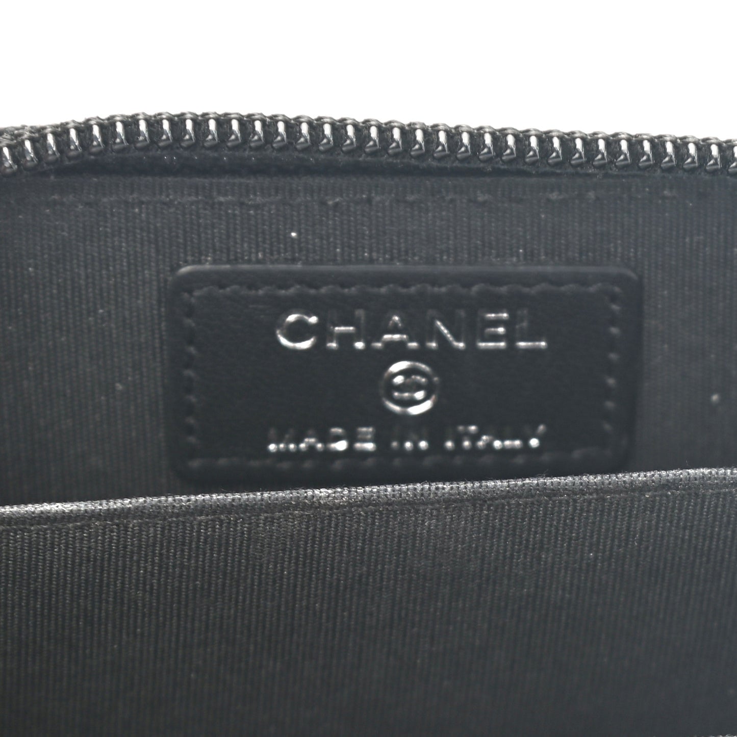 Lambskin Quilted Zip Around Boy Coin Purse Wallet Black
