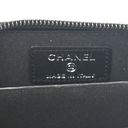 Chanel Lambskin Quilted Zip Around Boy Coin Purse Wallet Black 5 of 6