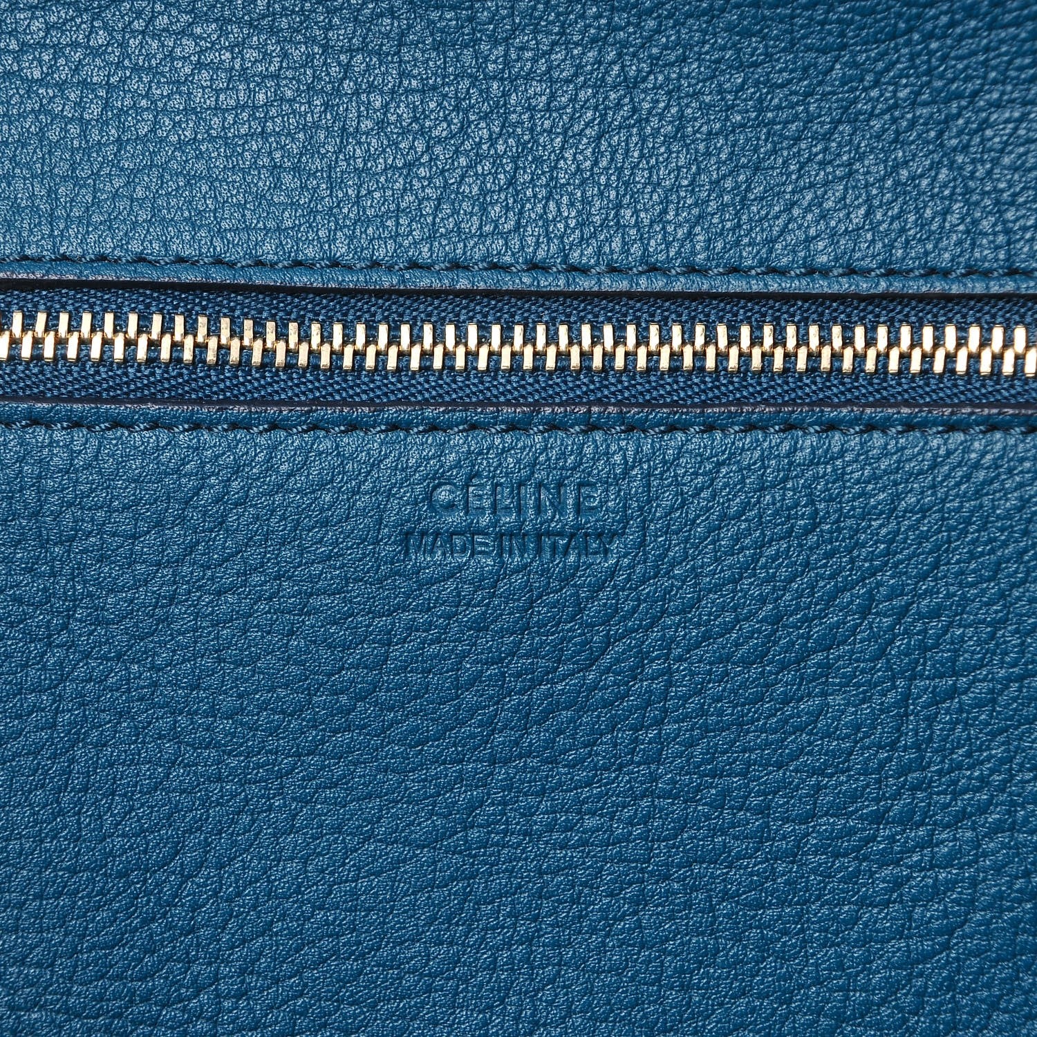 Celine Crisped Calfskin Small Tie Knot Tote Metallic Blue 7 of 7