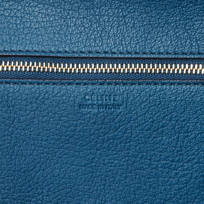Celine Crisped Calfskin Small Tie Knot Tote Metallic Blue 7 of 7