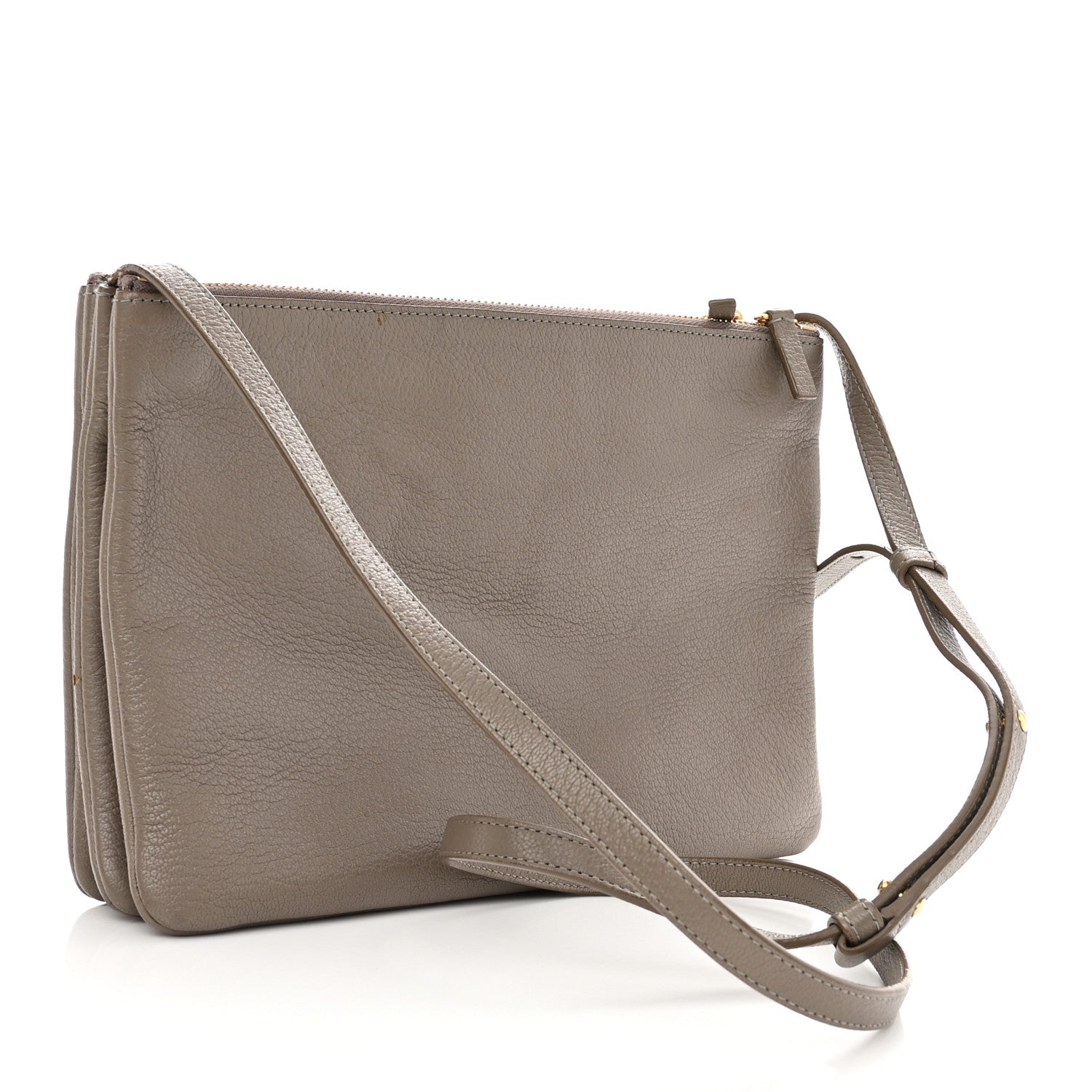 Celine Lambskin Large Trio Crossbody Bag Beige 3 of 11