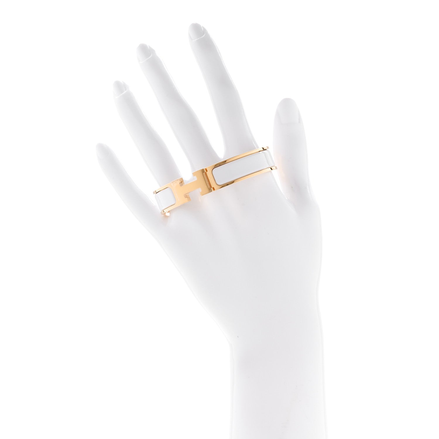 Hermes Enamel Narrow Clic Clac H Bracelet PM White 2 of 6