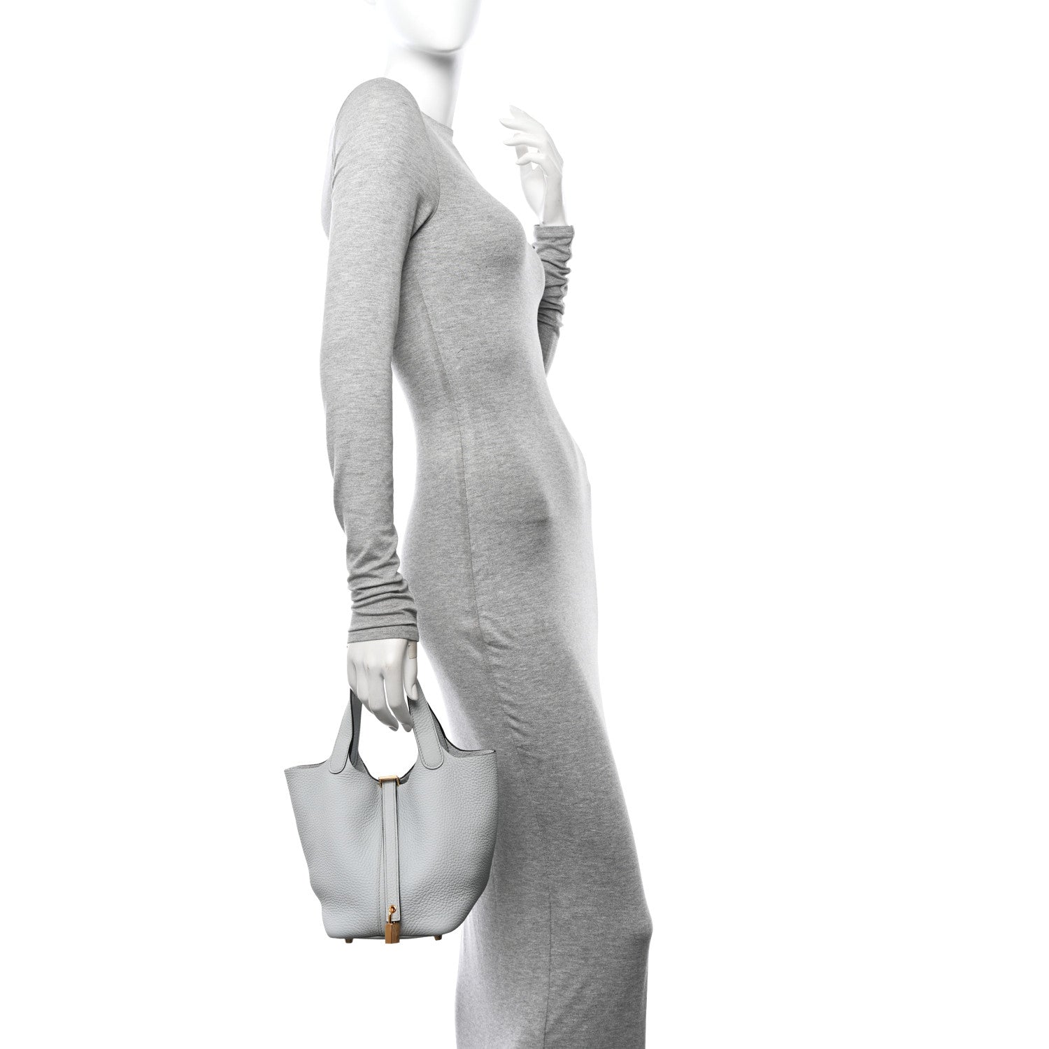 Hermes Taurillon Clemence Picotin Lock 18 PM Bleu Pale 2 of 10