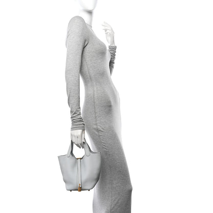 Hermes Taurillon Clemence Picotin Lock 18 PM Bleu Pale 2 of 10