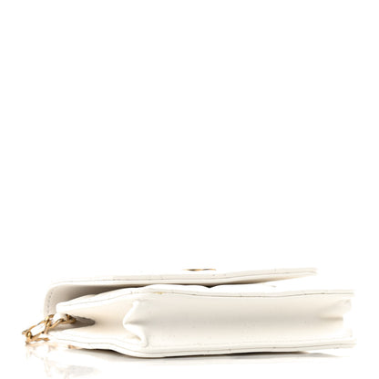 Chanel Lambskin Quilted Romance Clutch With Chain White 4 of 10