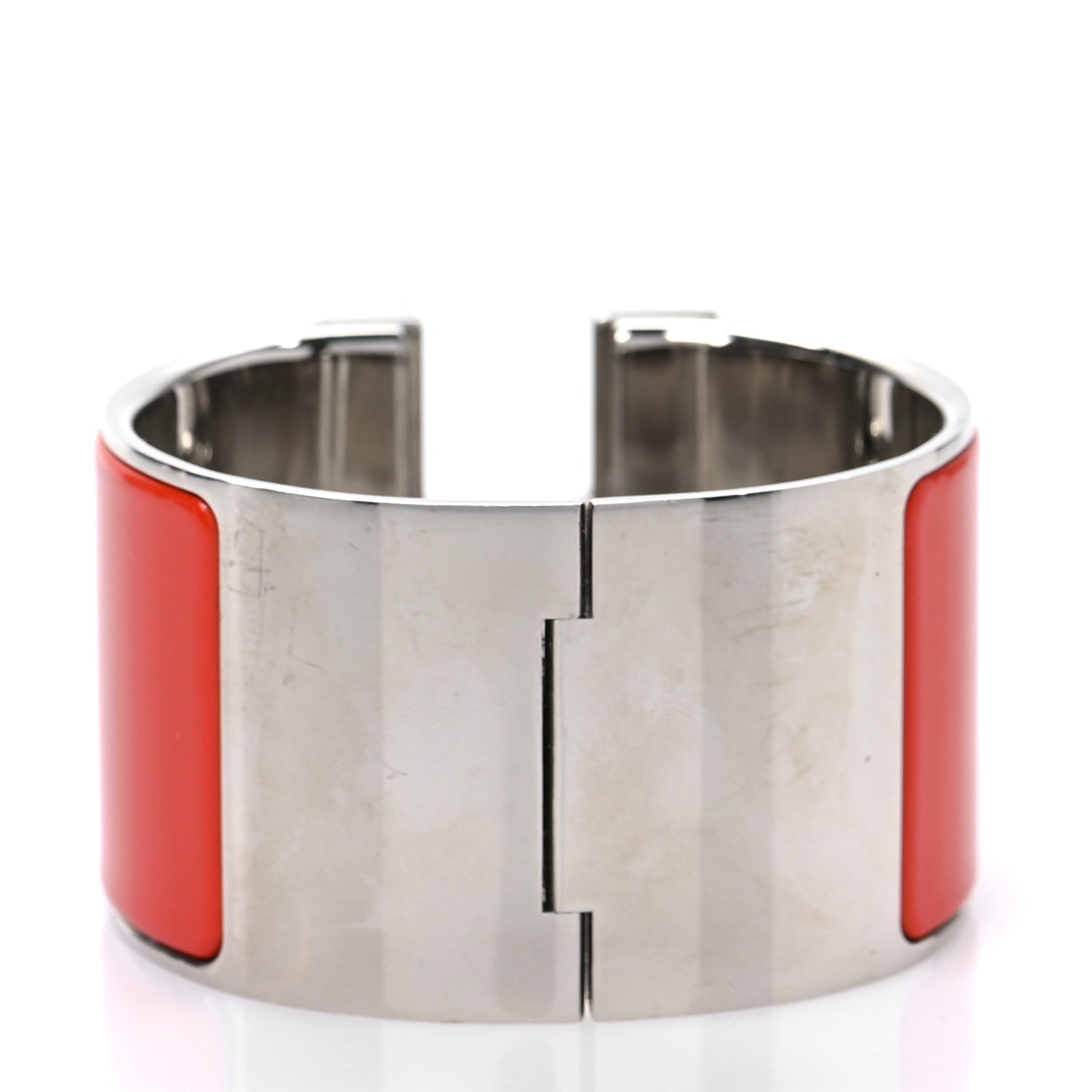 Enamel Extra Wide Clic Clac H Bracelet PM Capucine White