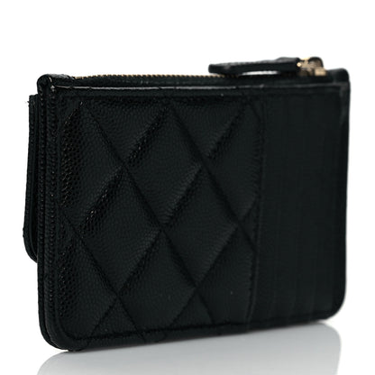 Chanel Caviar Quilted Flap Zip Card Holder Black 3 of 9