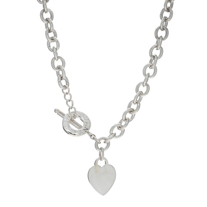 Tiffany Sterling Silver Heart Tag Toggle Necklace 1 of 4