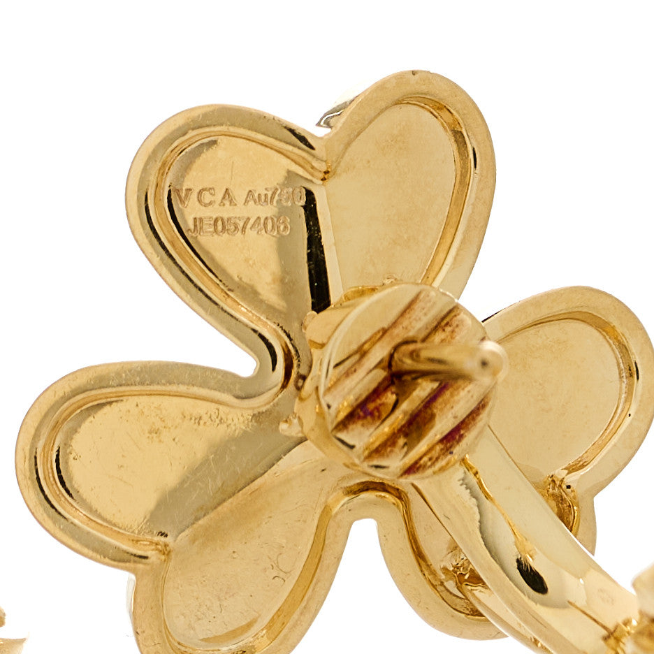 Van Cleef & Arpels 18K Yellow Gold Diamond Small Frivole Earrings 5 of 5