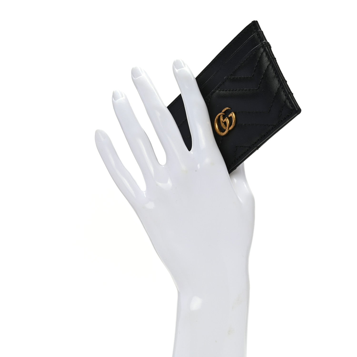 Gucci Calfskin Matelasse GG Marmont Card Holder Black 2 of 7