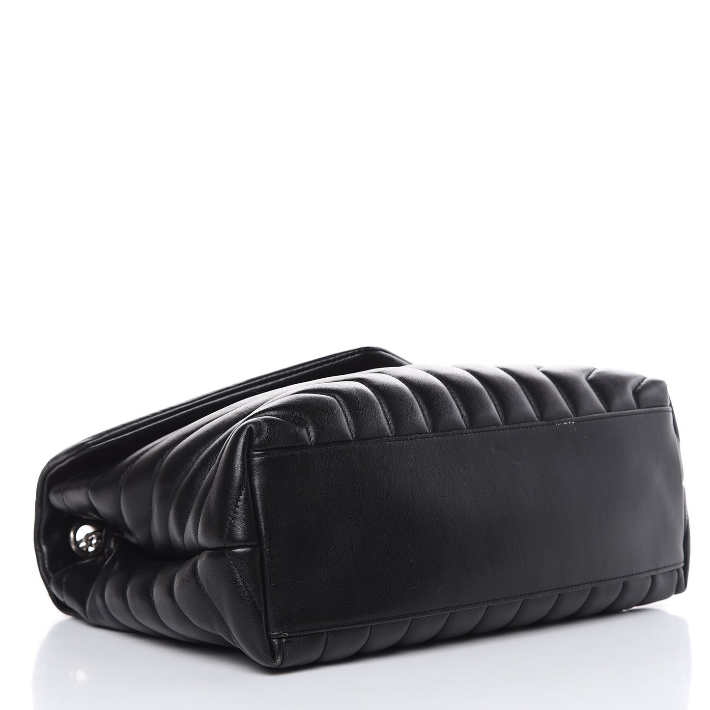 Calfskin Y Quilted Monogram Medium Loulou Chain Satchel Black