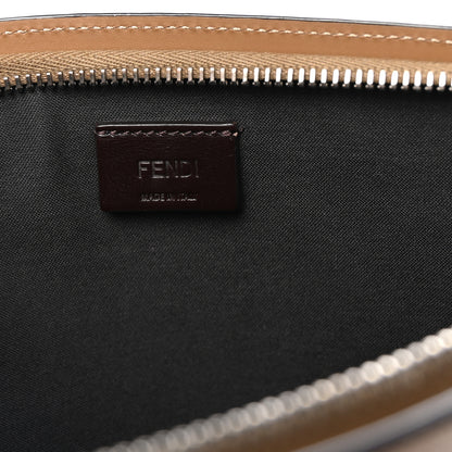 Fendi Vitello King Jacquard FF 1974 Medium Flat Pouch Tobacco Moro Sand 6 of 7