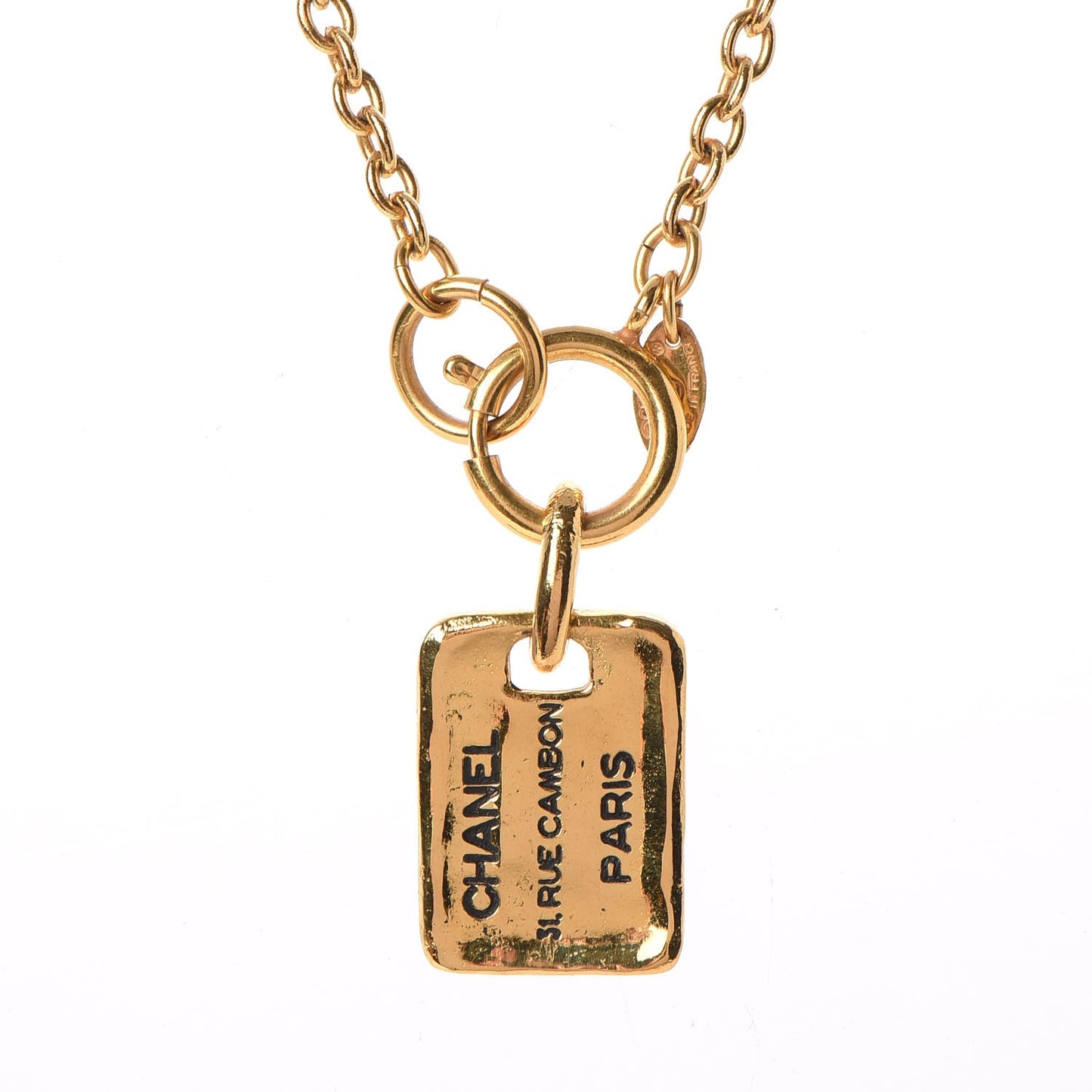 31 Rue Cambon Tag Pendant Necklace Gold