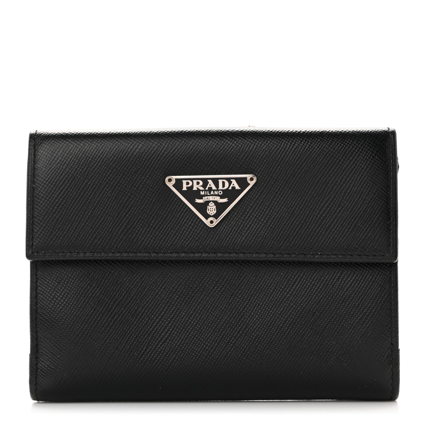 Saffiano Metal Compact Wallet Black