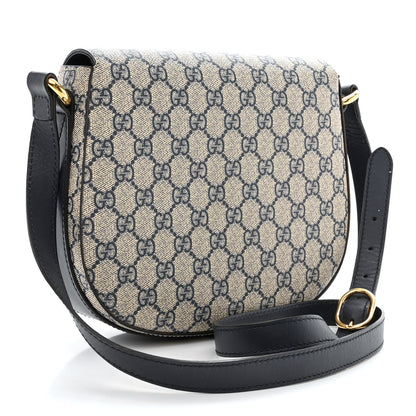 Gucci GG Supreme Monogram Small Messenger Shoulder Bag Beige Blue Navy 3 of 12