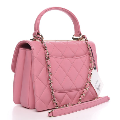Chanel Lambskin Quilted Small Trendy CC Flap Dual Handle Bag Pink 3 of 12