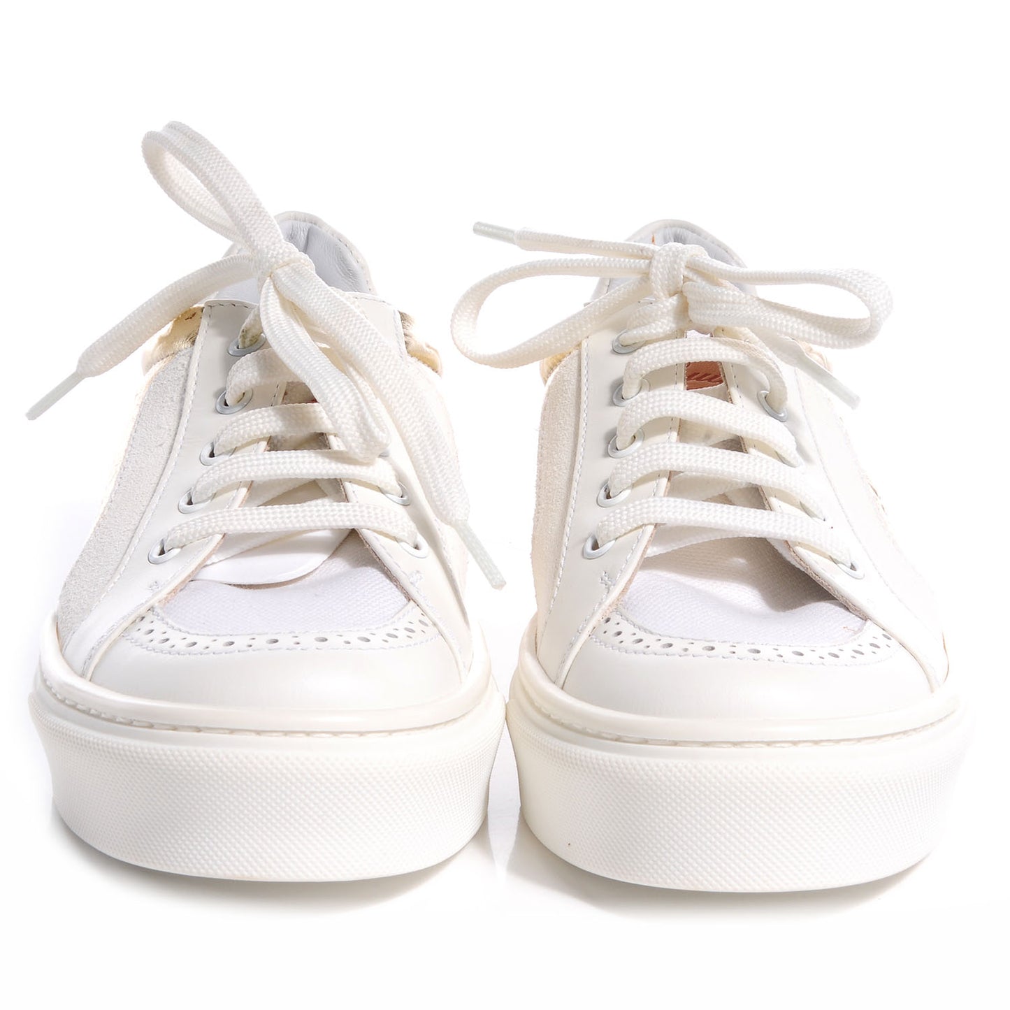 Calfskin Embossed Monogram Street Children Kid's Sneakers 30 US 12.5 Gold White