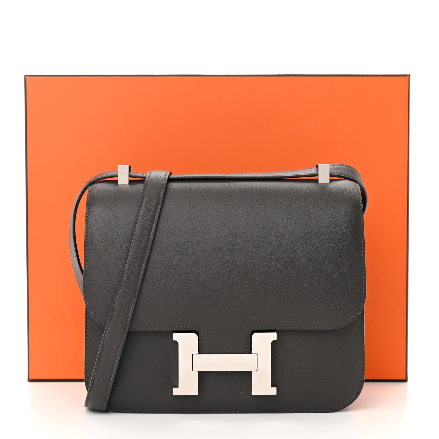 Hermes Madame Calfskin Constance 24 Graphite 17 of 17