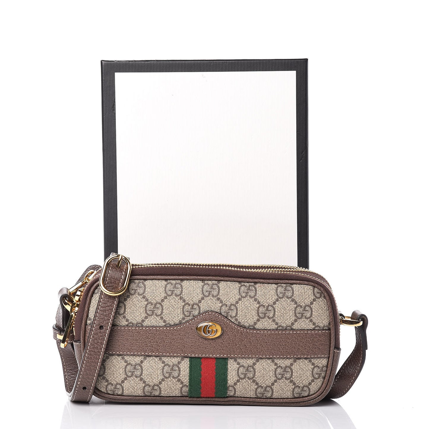 GG Supreme Monogram Web Mini Ophidia GG Bag Brown