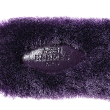 Hermes Woolskin Oran Sandals 36 Violet Fonce 6 of 8