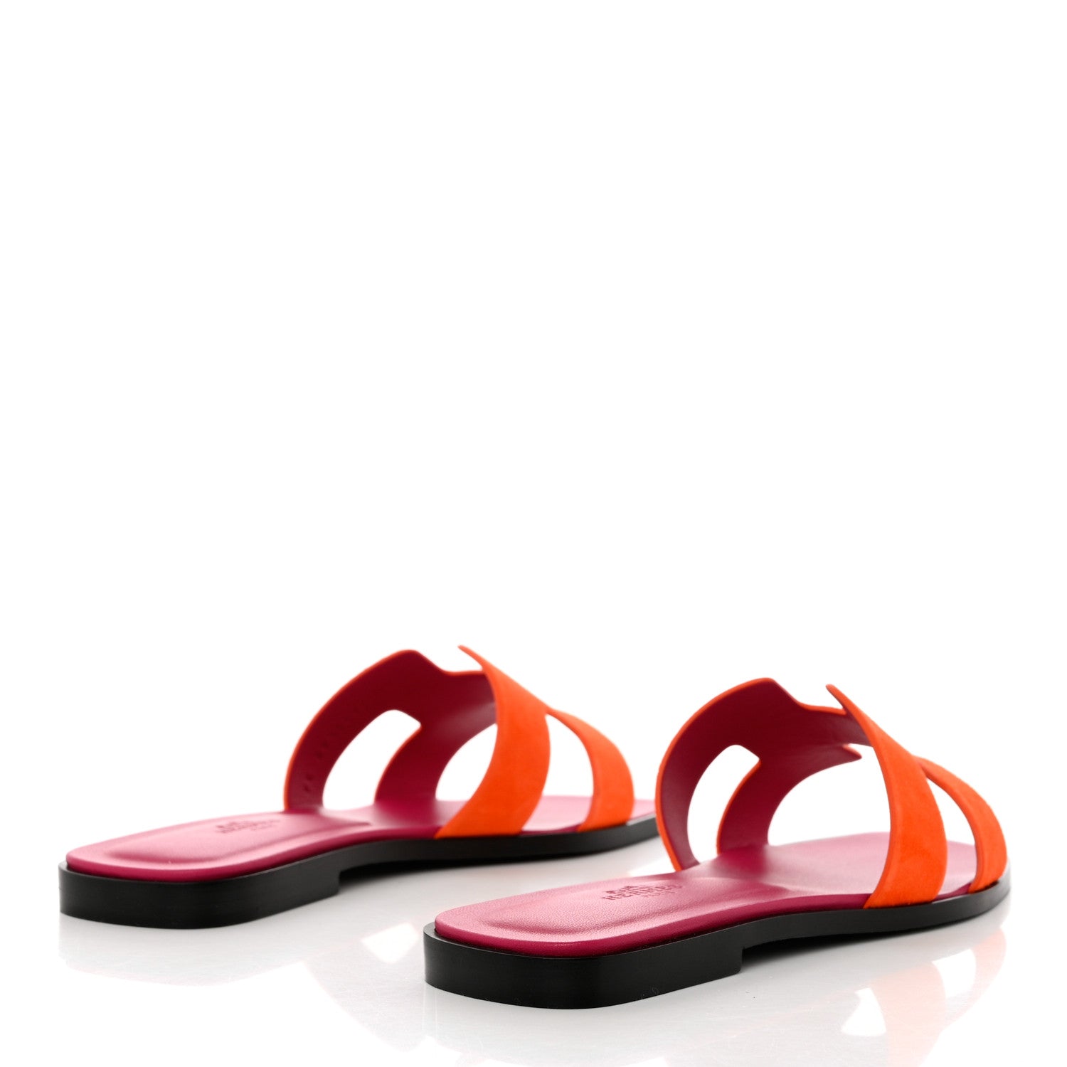 Hermes Suede Goatskin Oran Sandals 37 Orange Synthetique 4 of 9