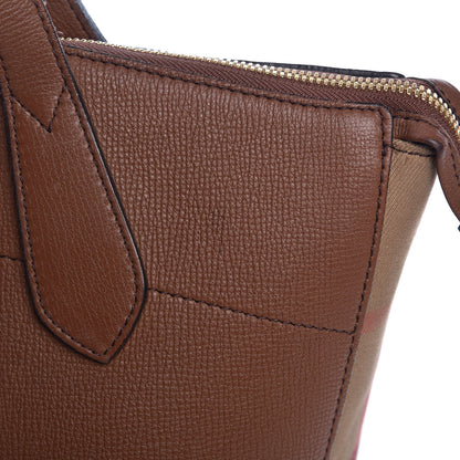 Burberry Derby Calfskin House Check Medium Welburn Tote Tan 21 of 21