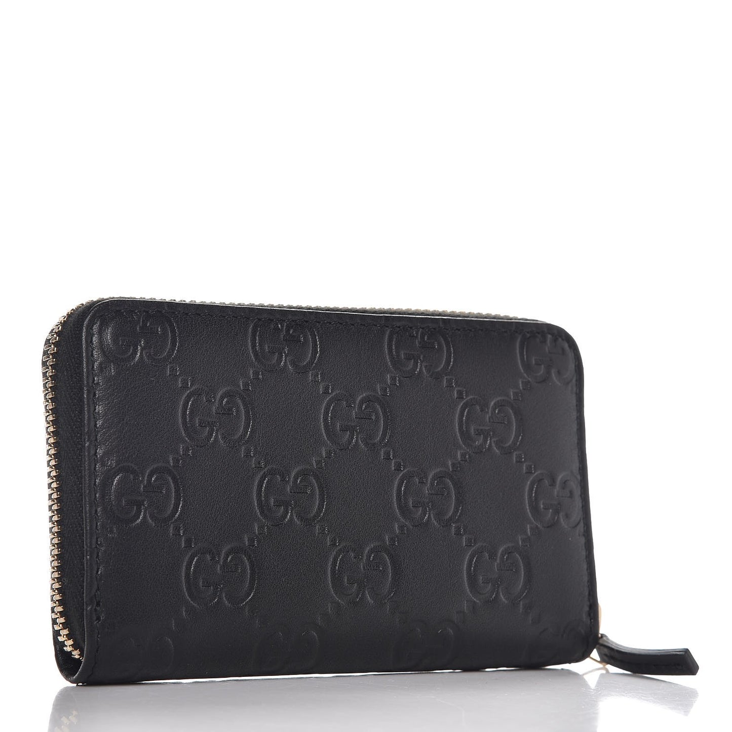 Guccissima Zip Around Card Case Black