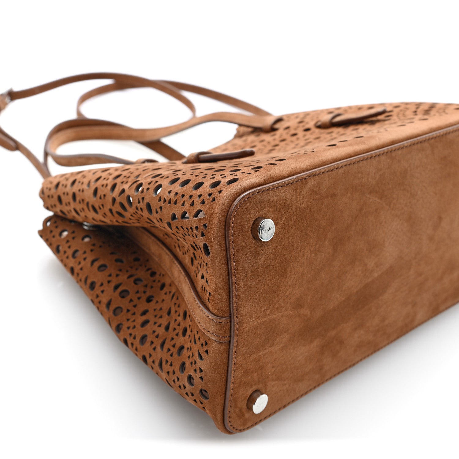 Alaia Nubuck Vienne Wave Mina 25 Bag Terre d'Ombre 9 of 10